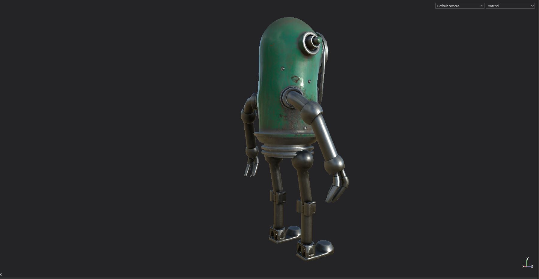 Game Ready Robot Character MINI Rusted BOT Low-poly 3D model_16