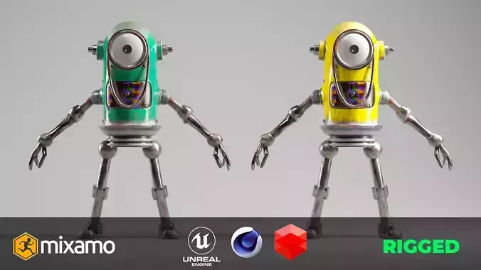 Game Ready Robot Character MINI Rusted BOT