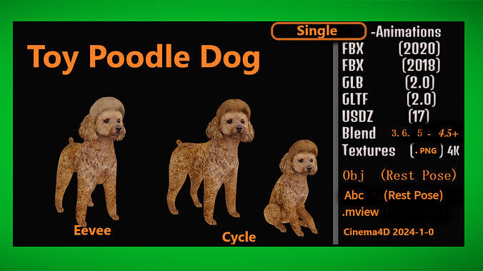 Toy Poodle Dog Low-poly 3D model