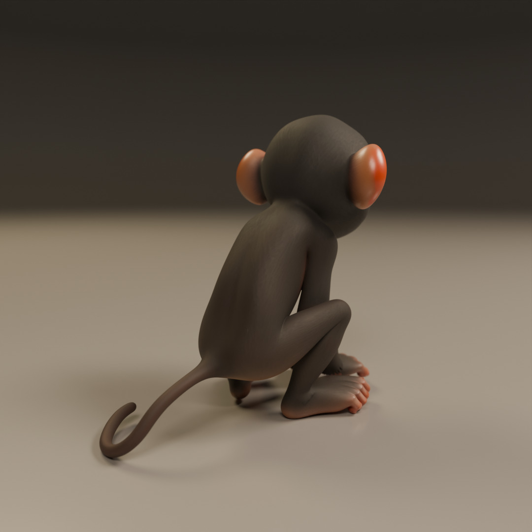 chimpanzee 3D print model_15