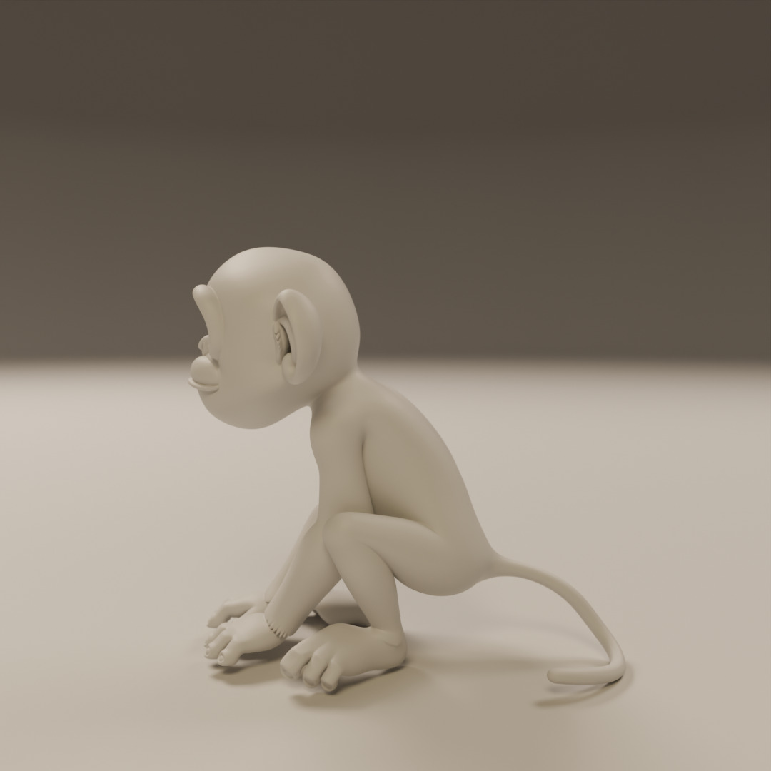 chimpanzee 3D print model_2