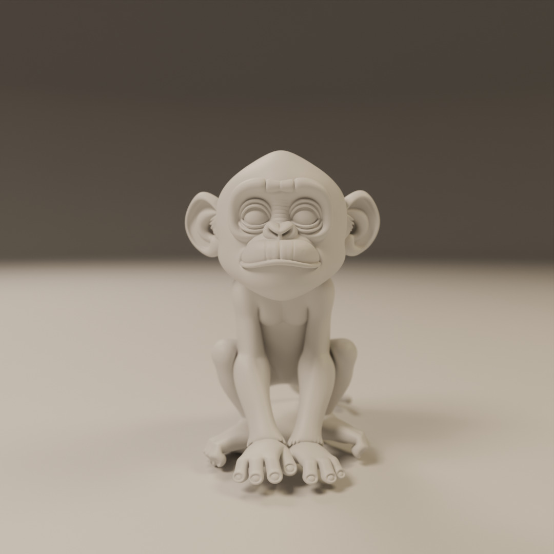chimpanzee 3D print model_8