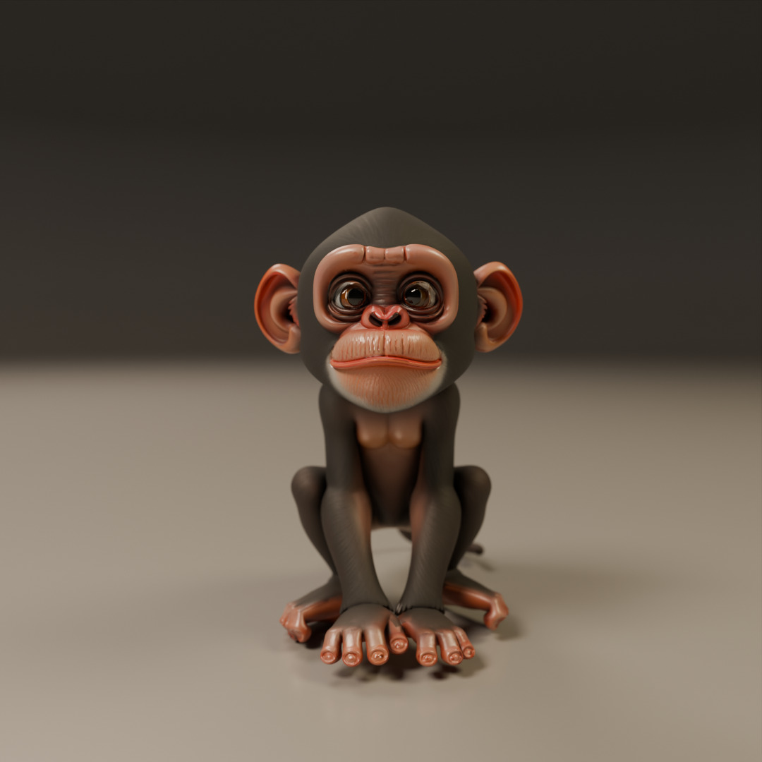 chimpanzee 3D print model_16