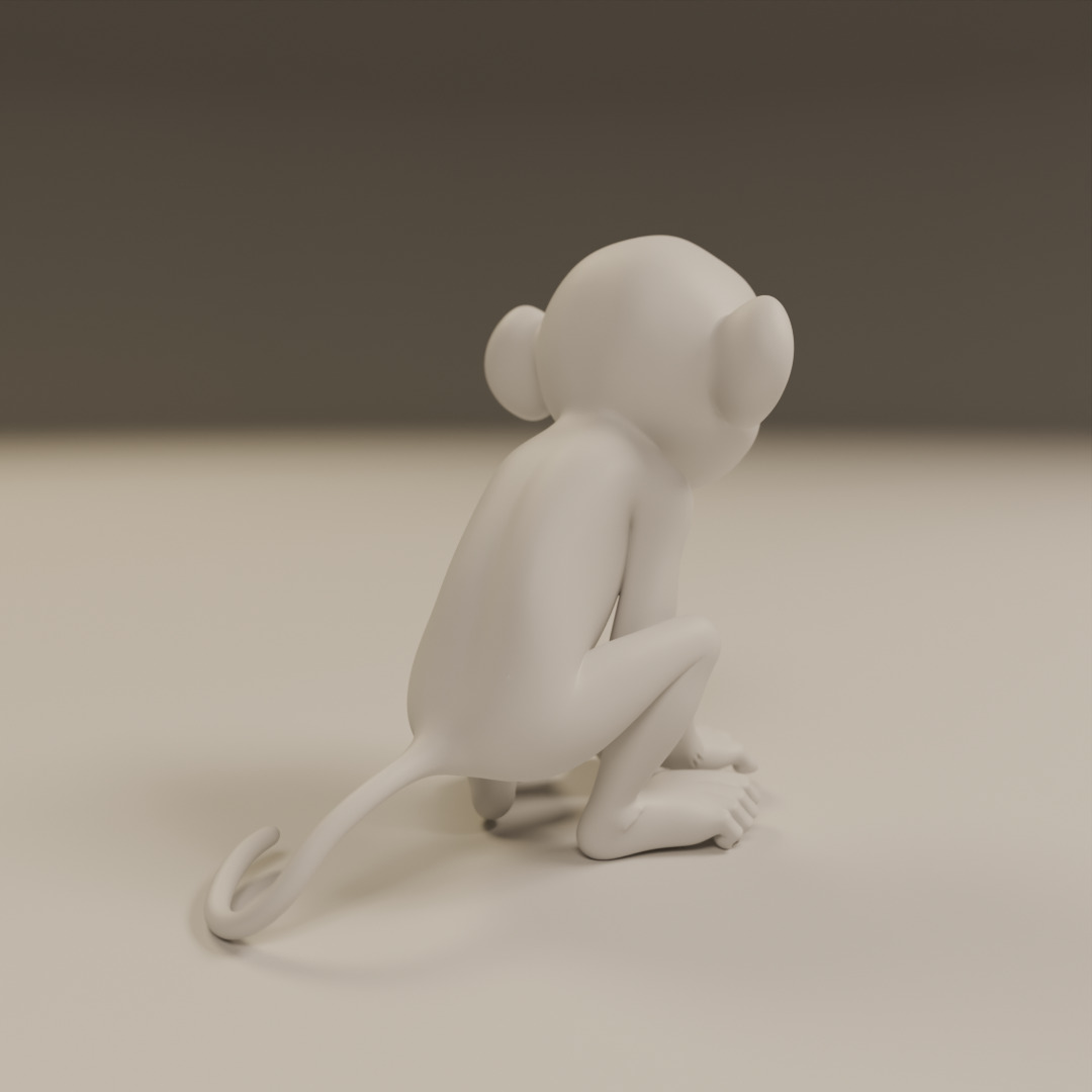 chimpanzee 3D print model_7