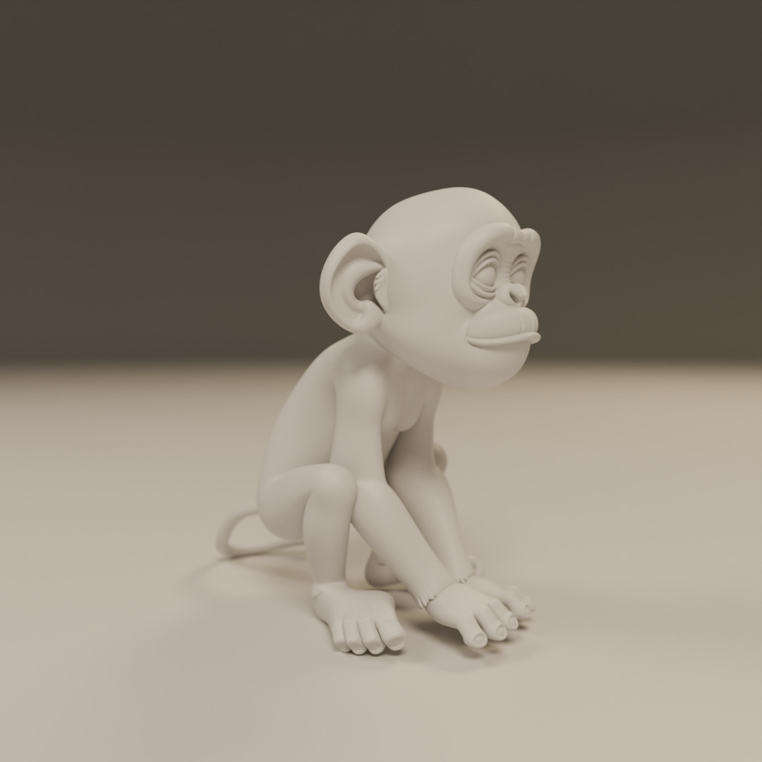 chimpanzee 3D print model_4