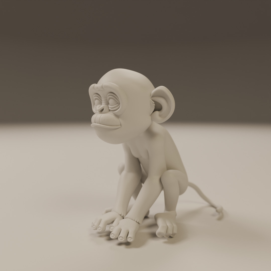 chimpanzee 3D print model_5