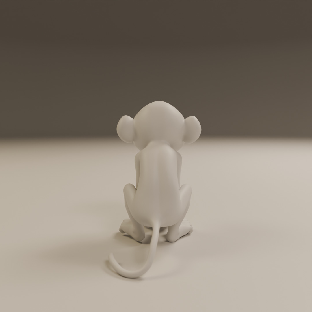 chimpanzee 3D print model_3