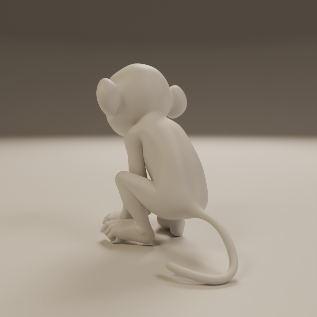 chimpanzee 3D print model_6