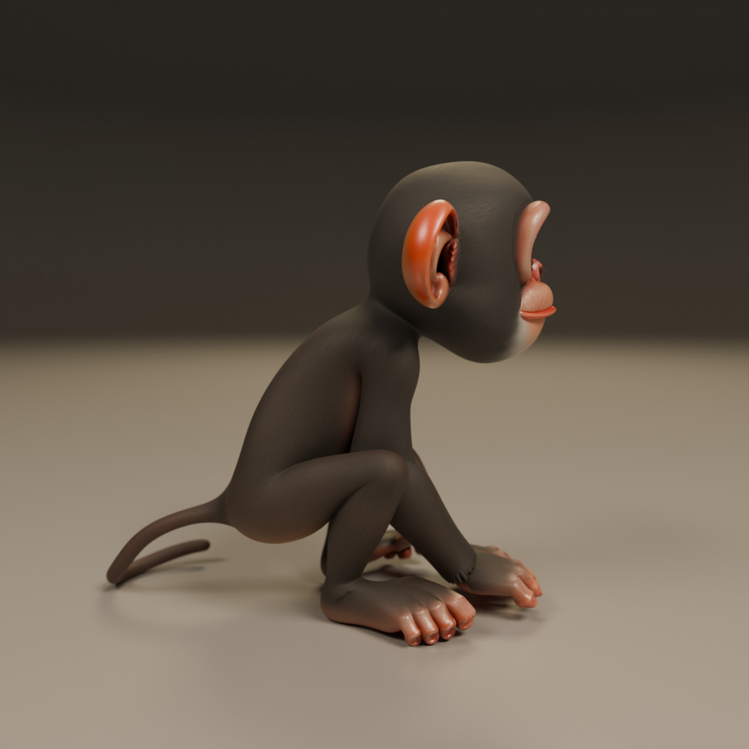 chimpanzee 3D print model_9