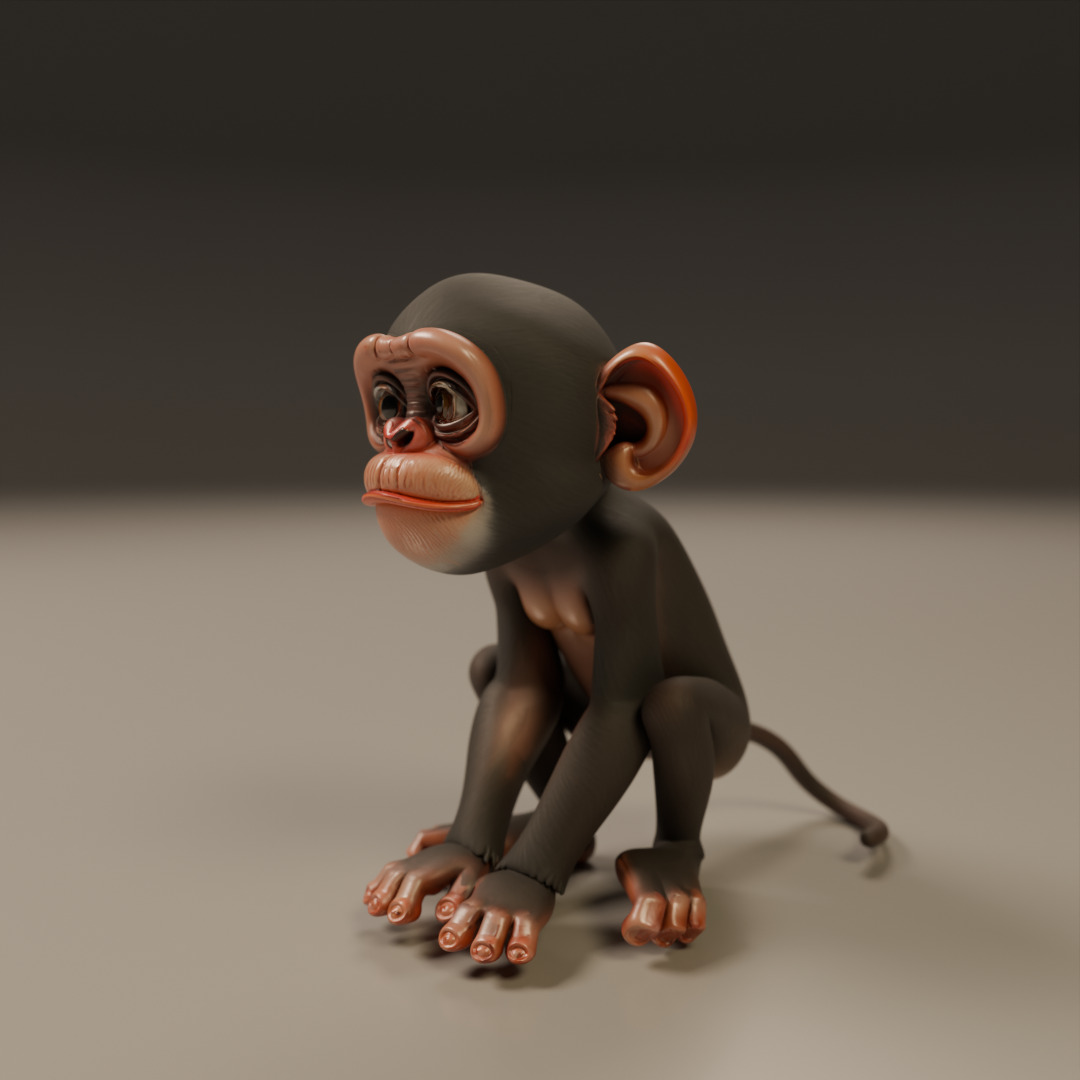 chimpanzee 3D print model_13