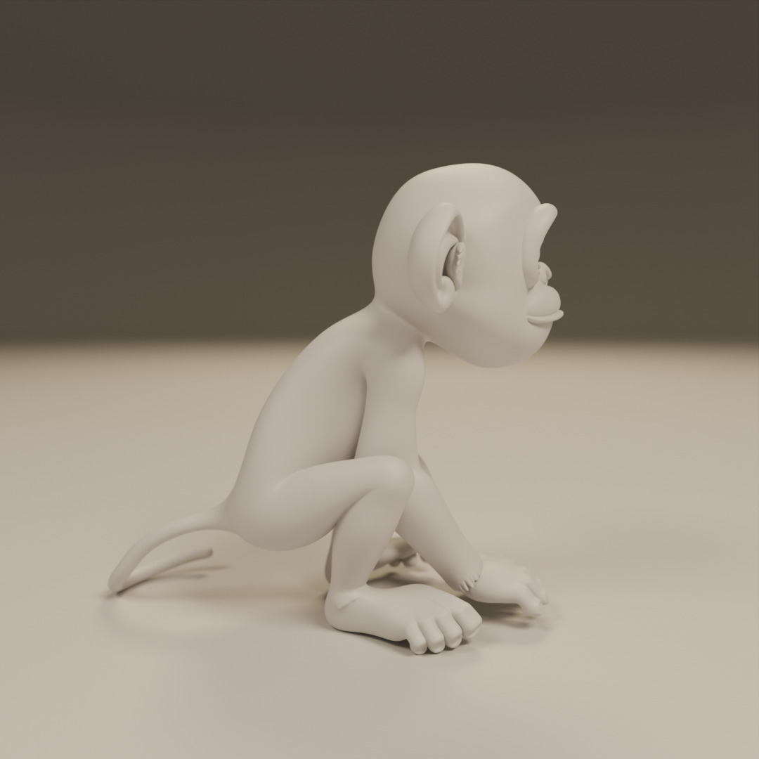 chimpanzee 3D print model_1