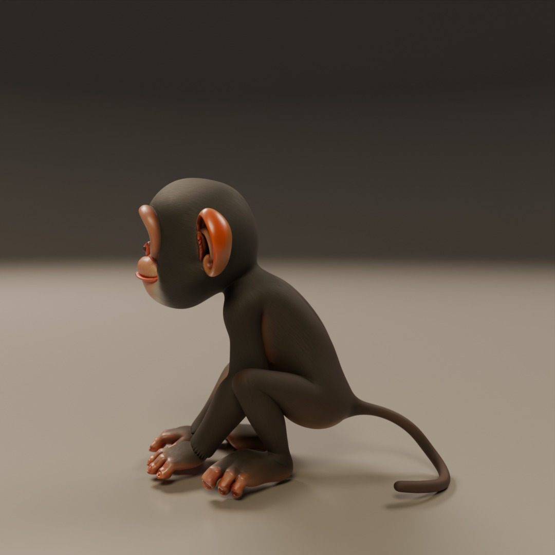 chimpanzee 3D print model_10