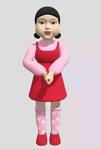 New Version Squid Game Doll YoungHee 3D model