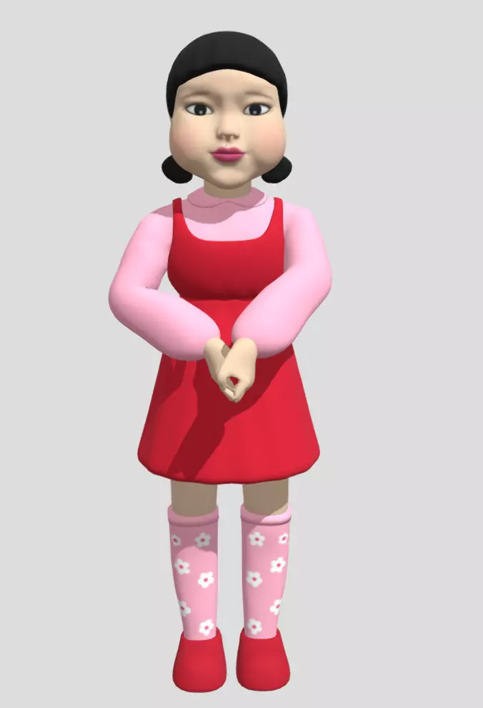 New Version Squid Game Doll YoungHee 3D model_0