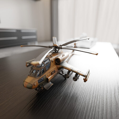 combat helicopter 3D print model