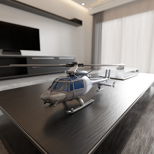 combat helicopter 3D print model