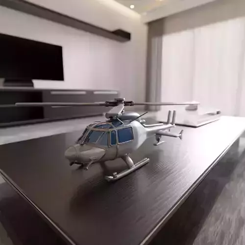 combat helicopter 3D print model