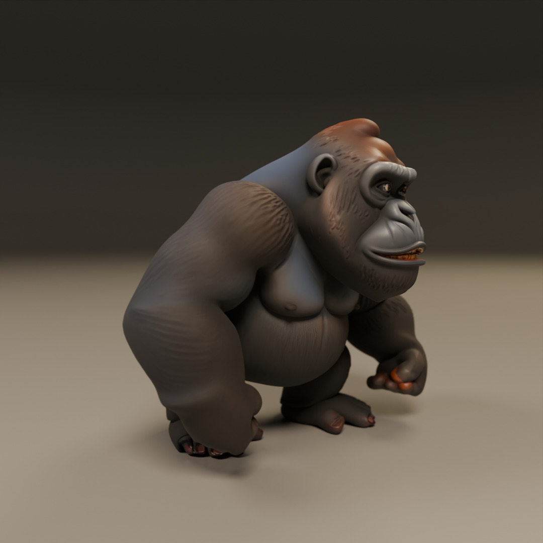 gorilla 3D print model_7