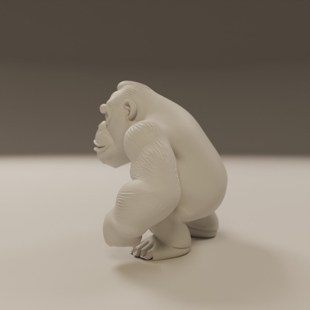 gorilla 3D print model_4