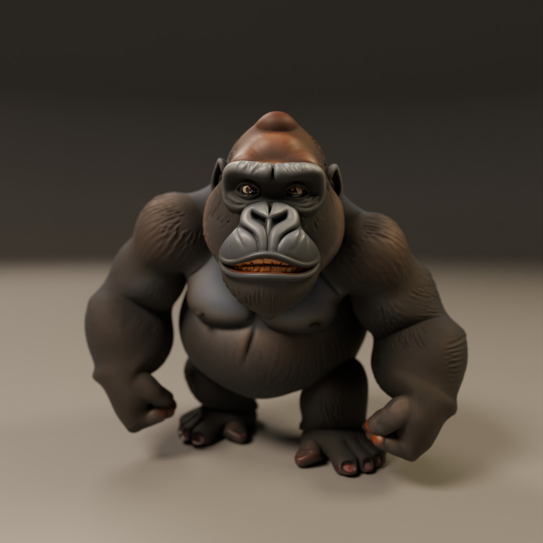 gorilla 3D print model_15