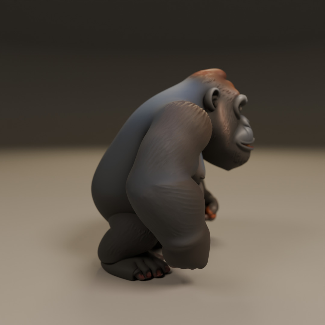 gorilla 3D print model_1