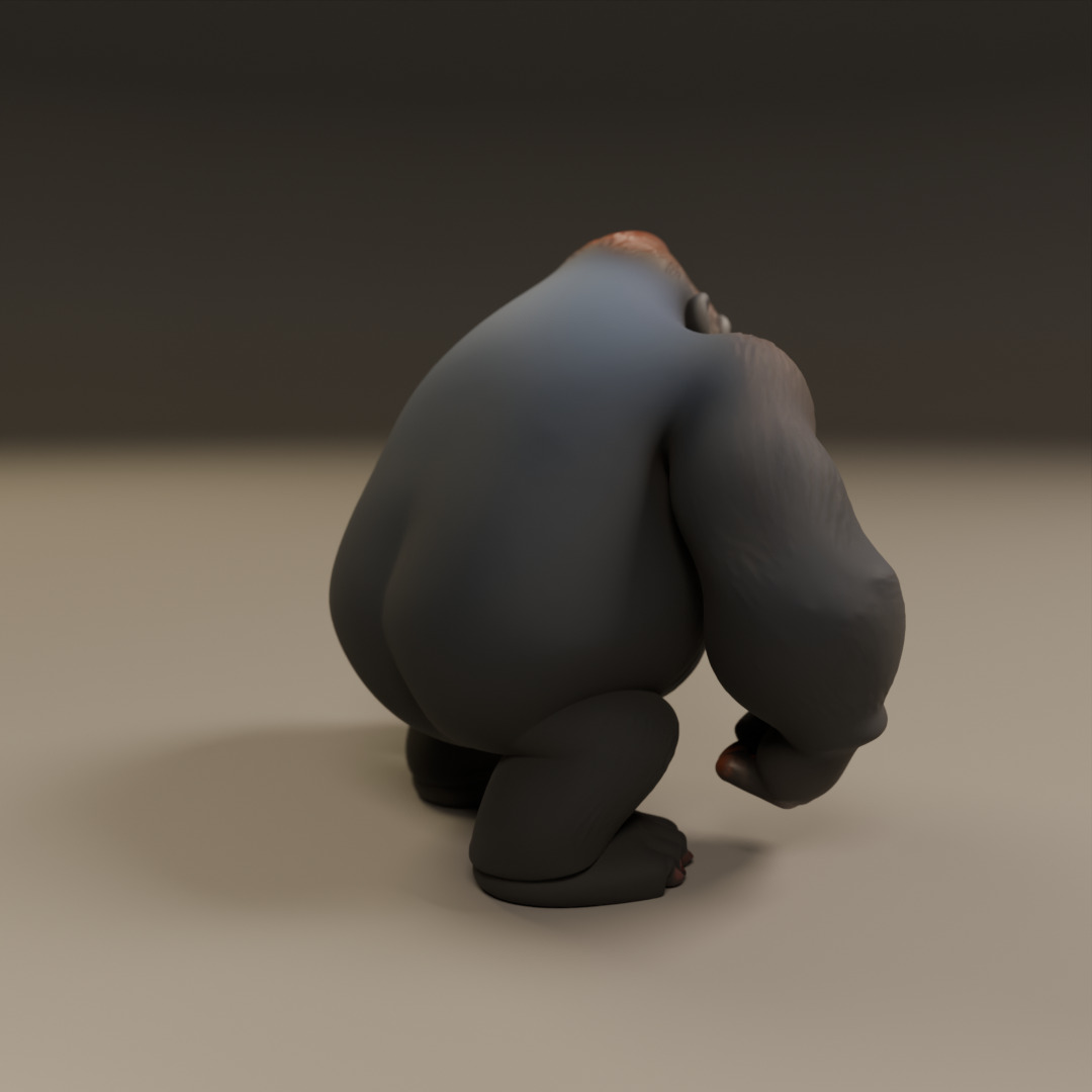 gorilla 3D print model_13