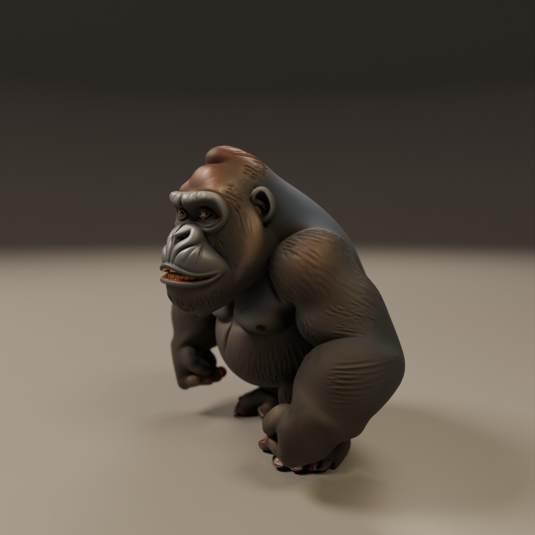 gorilla 3D print model_9