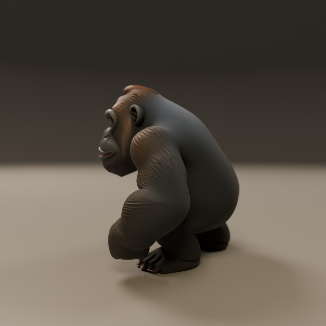 gorilla 3D print model_3