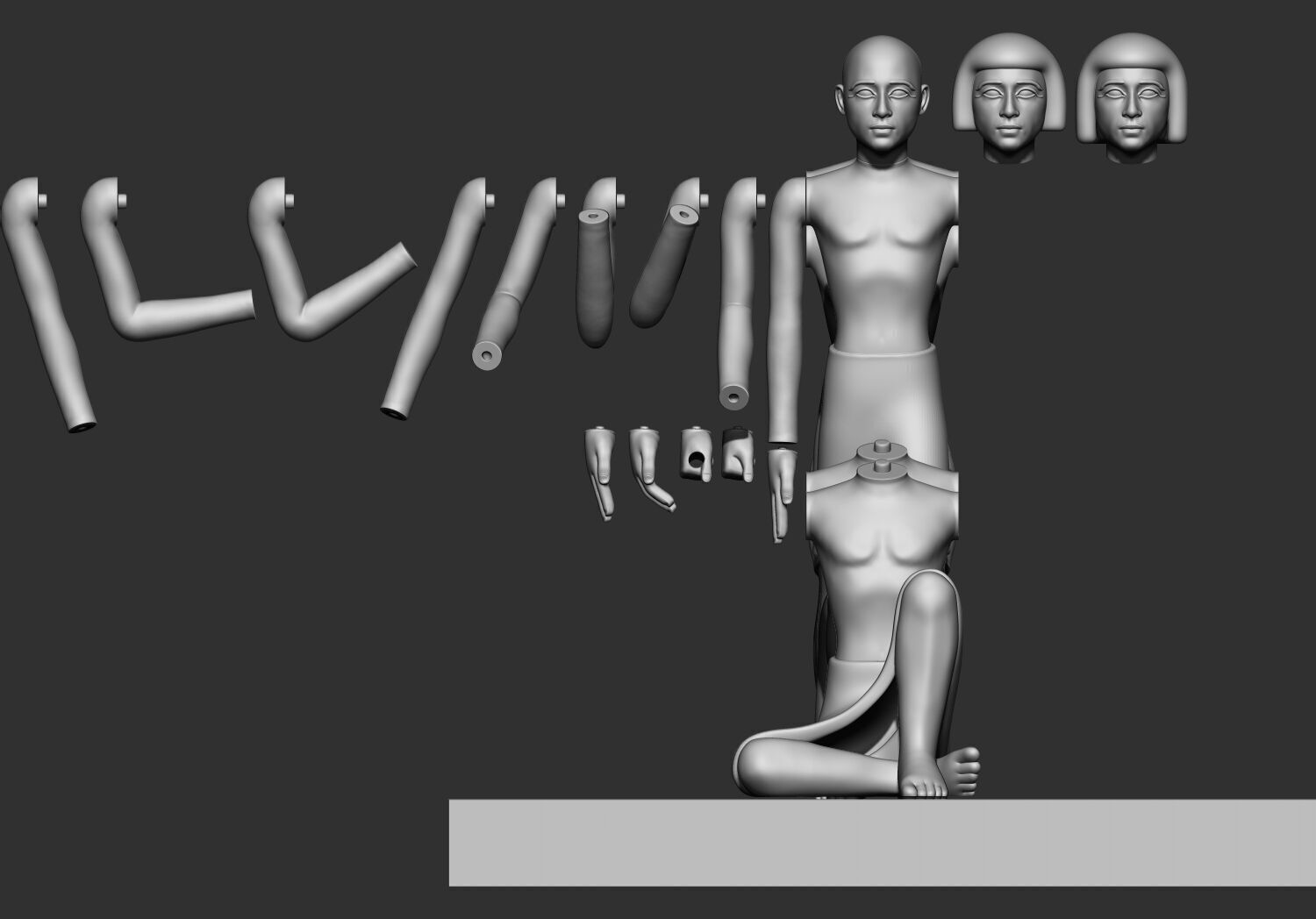 Ancient Egyptian Workers Miniature Models 3D Printable Model  V1 3D print model_3