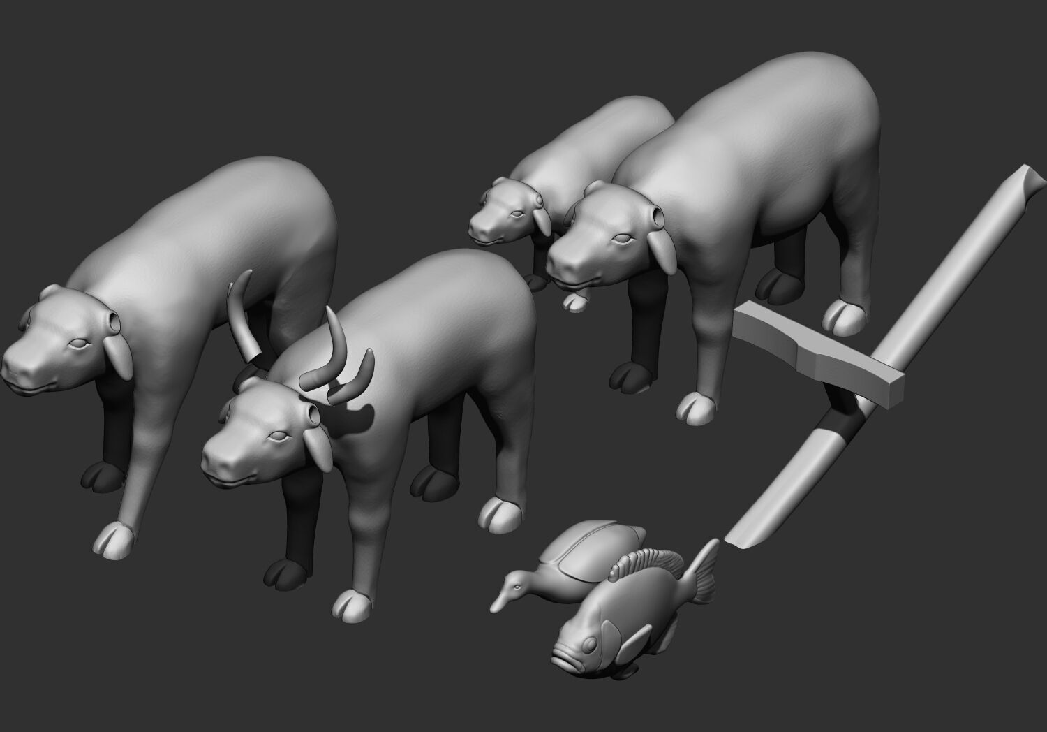 Ancient Egyptian Workers Miniature Models 3D Printable Model  V1 3D print model_14