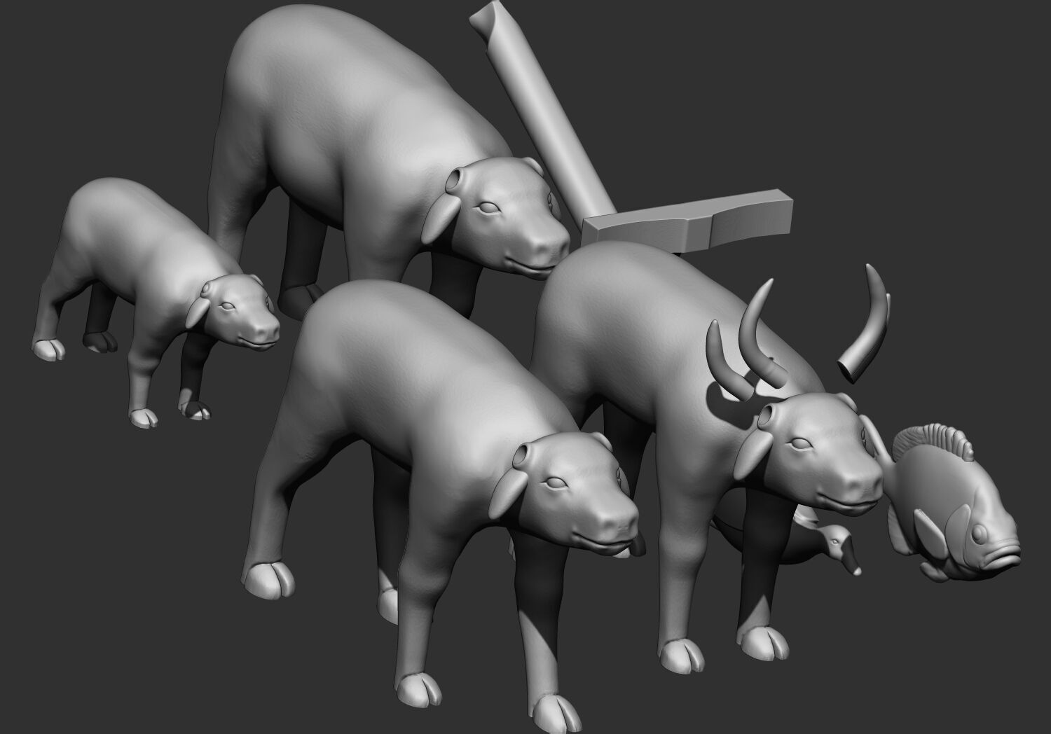 Ancient Egyptian Workers Miniature Models 3D Printable Model  V1 3D print model_15