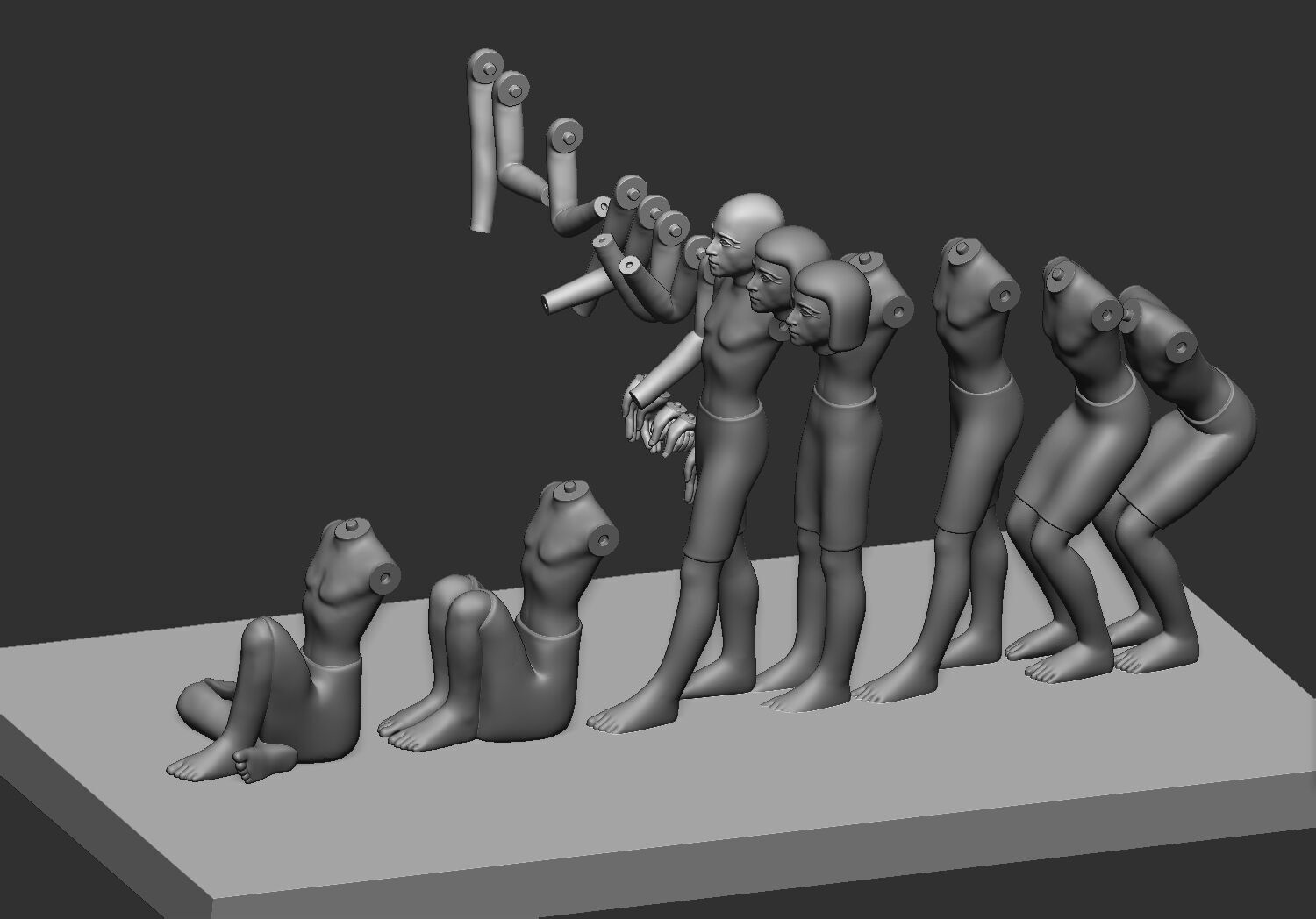 Ancient Egyptian Workers Miniature Models 3D Printable Model  V1 3D print model_4