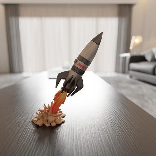 ballistic rocket 3D print model