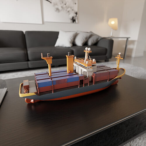 cargo ship 3D print model