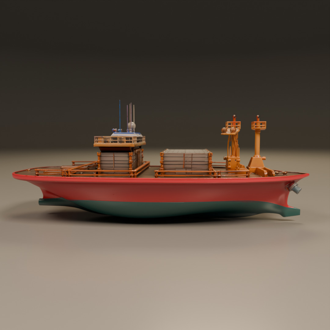 cargo ship 3D print model_9