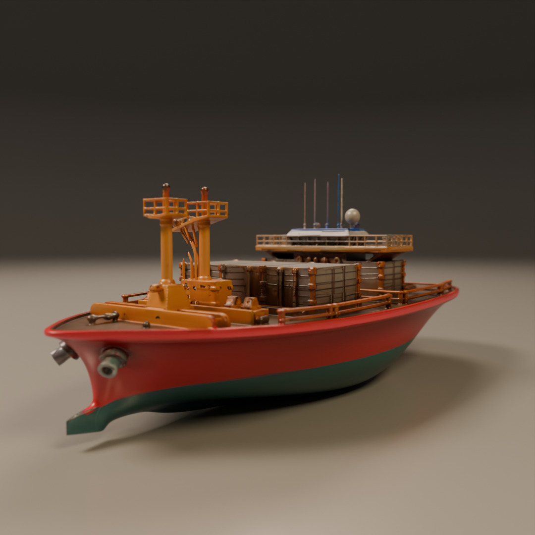 cargo ship 3D print model_13