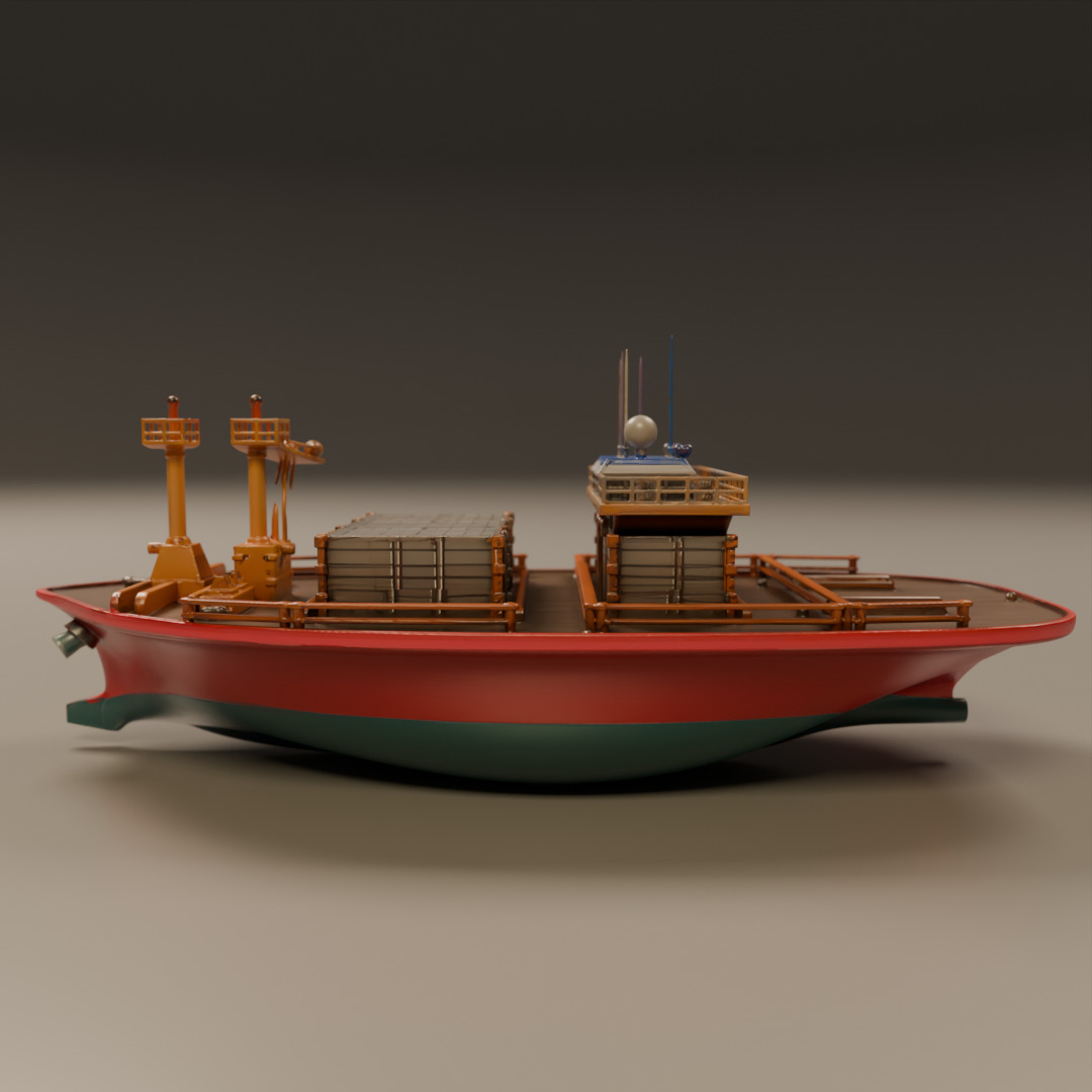 cargo ship 3D print model_10