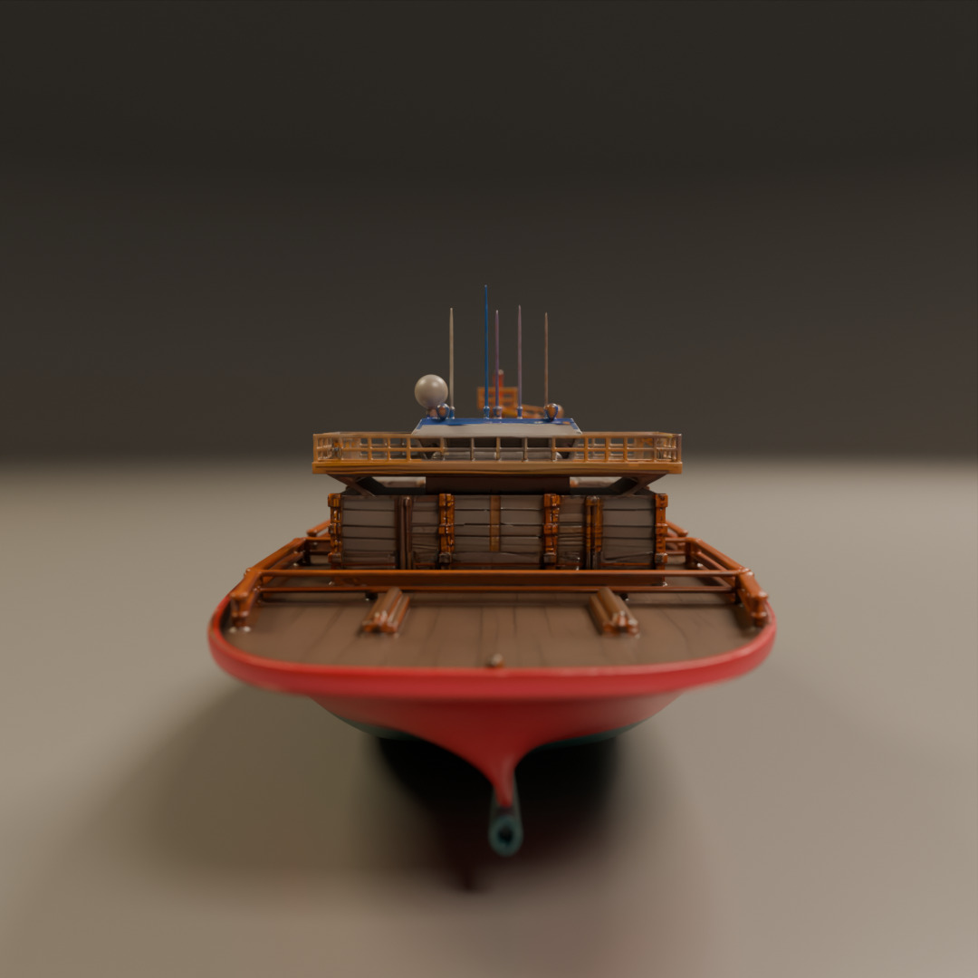 cargo ship 3D print model_11