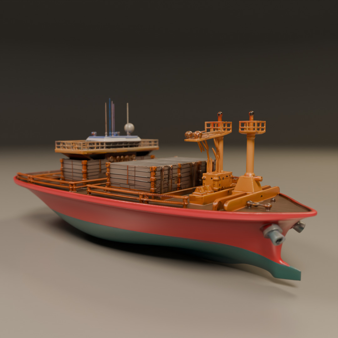 cargo ship 3D print model_12