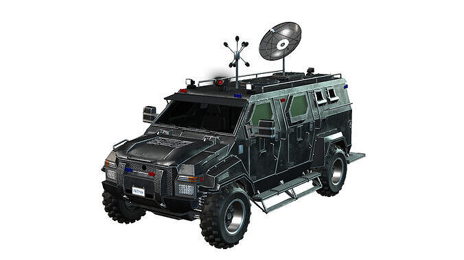 Armored Truck Low-poly 3D model