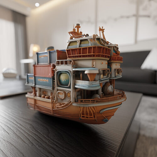 cargo ship 3D print model