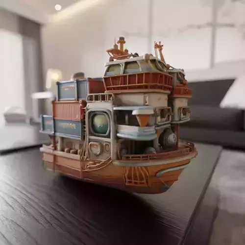 cargo ship 3D print model