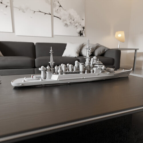 battle ship 3D print model