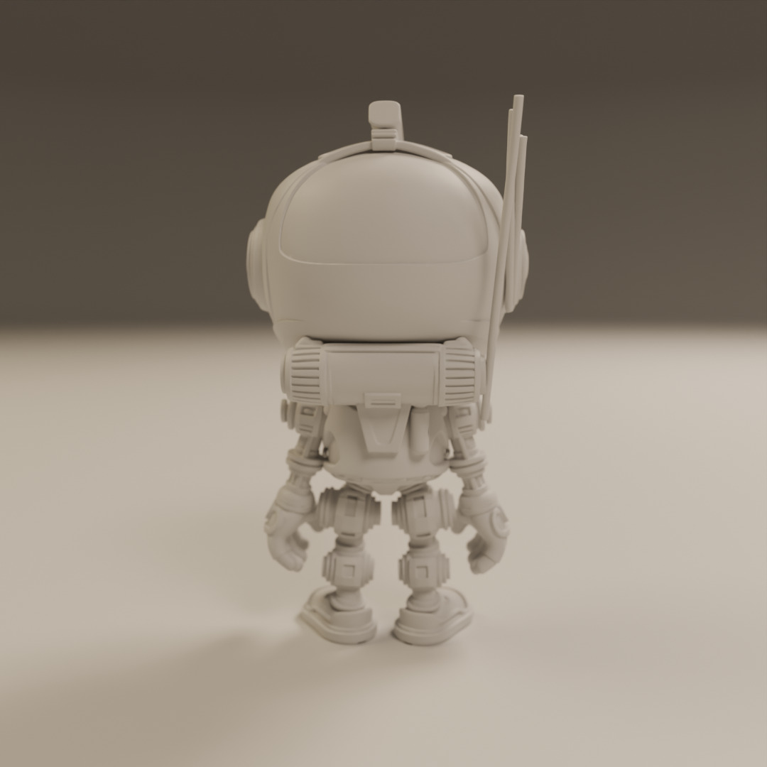 cartoon robot 3D print model_3