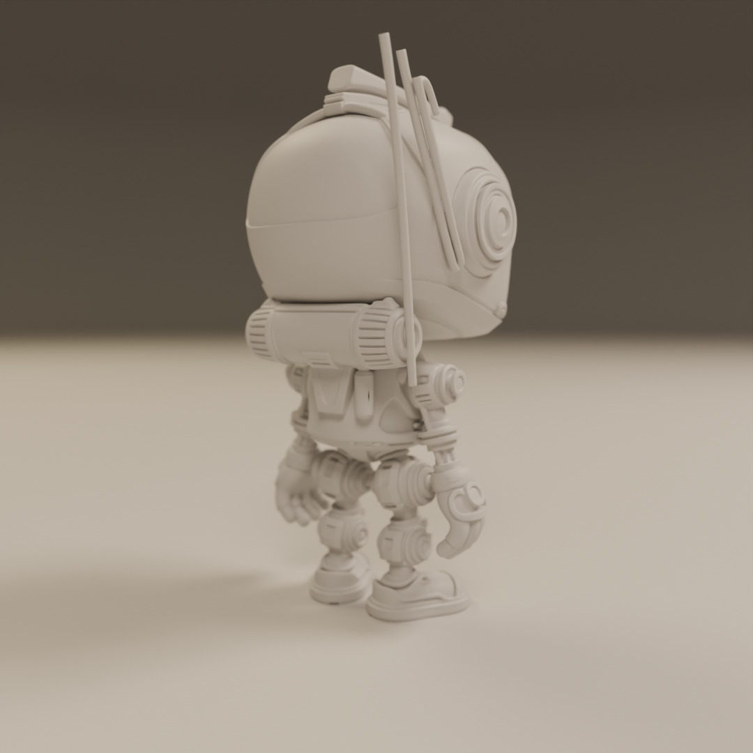 cartoon robot 3D print model_7