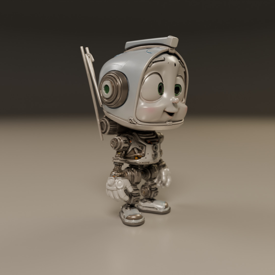 cartoon robot 3D print model_12