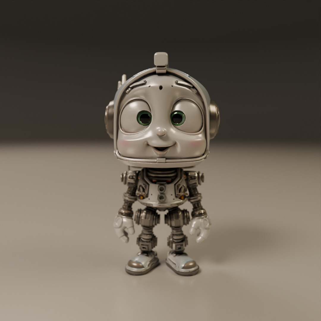 cartoon robot 3D print model_16