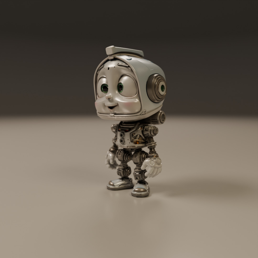 cartoon robot 3D print model_13