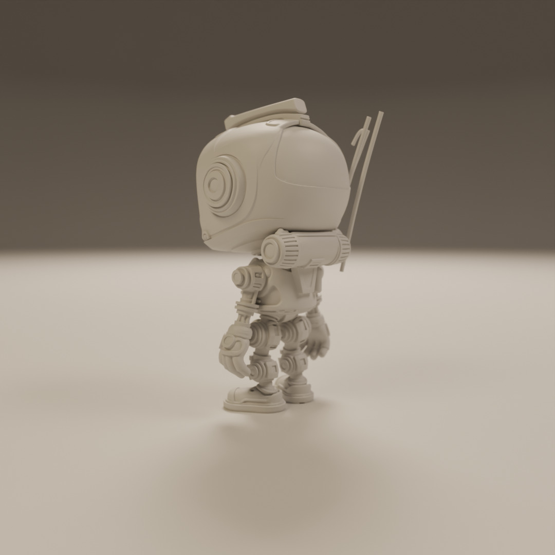 cartoon robot 3D print model_6