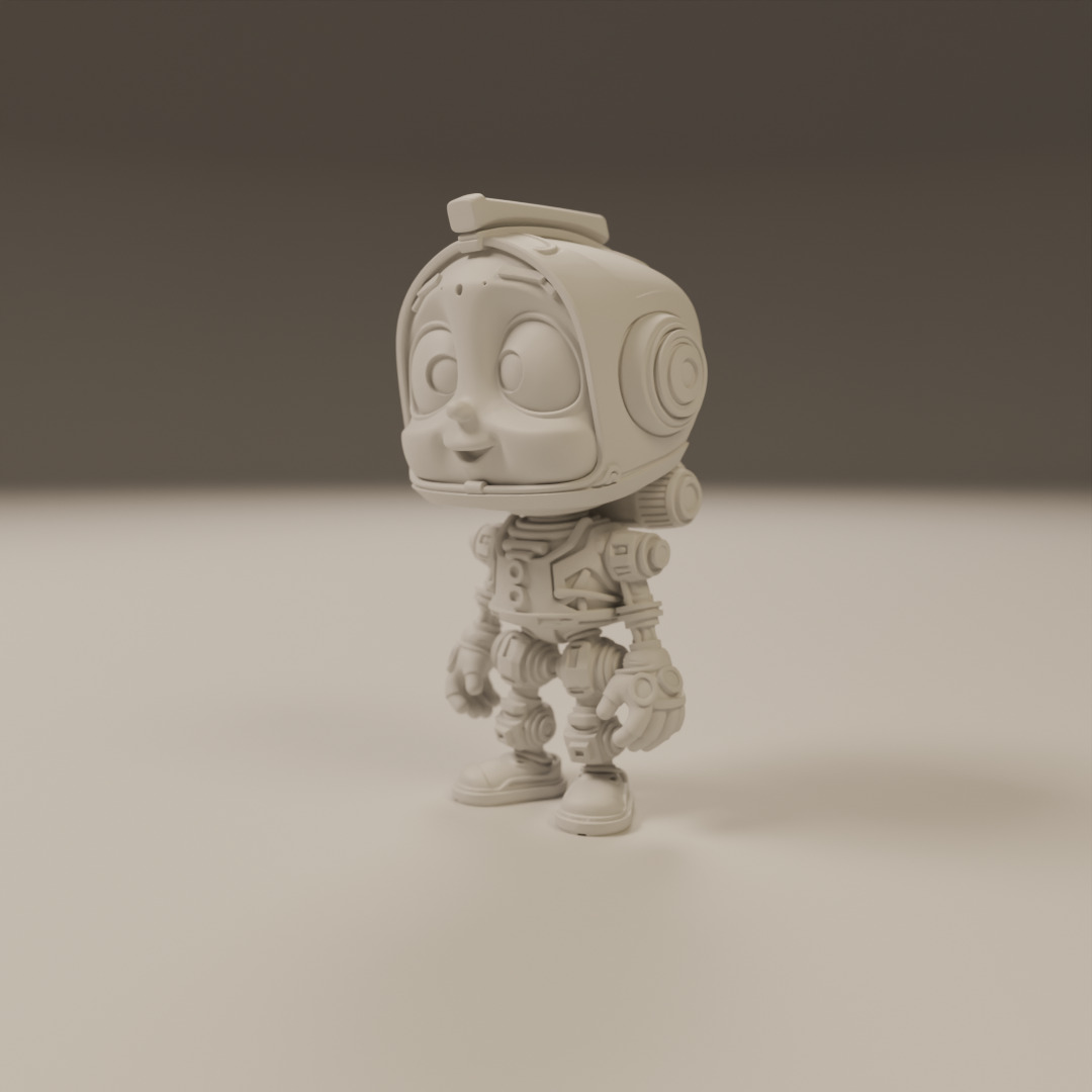 cartoon robot 3D print model_5